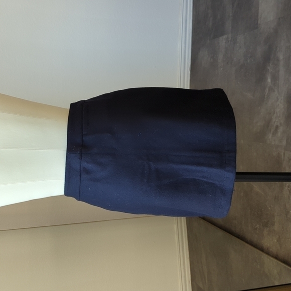 Polo Jeans Co Ralph Lauren Wool Blend Nautical Button Mini Skirt Navy Blue 6 - Picture 2 of 6